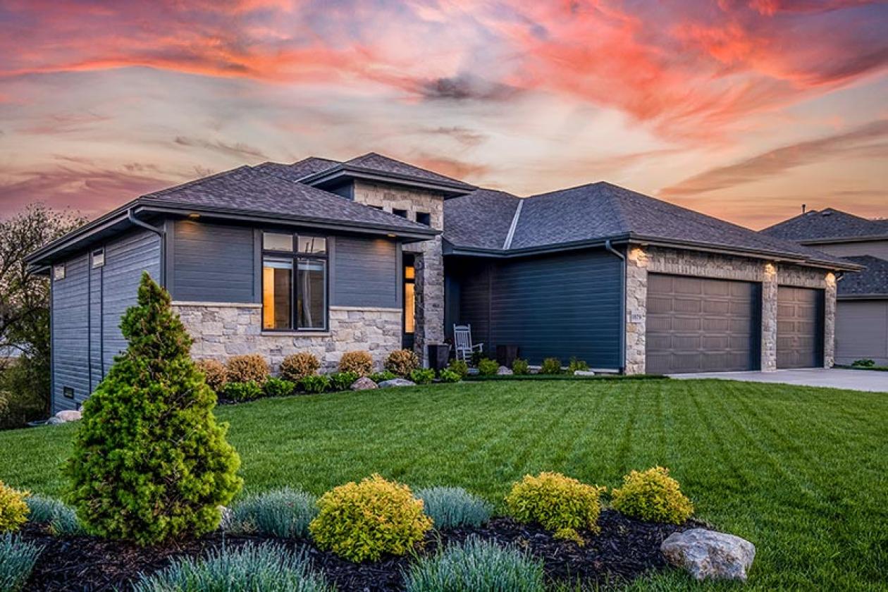 Beautiful home at sunset