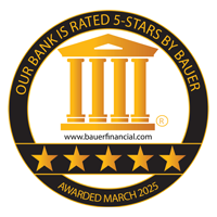 Our bank is rated 5-stars by Bauer