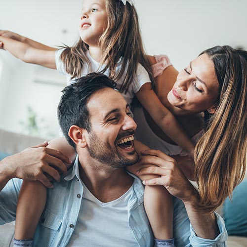 laughing family
